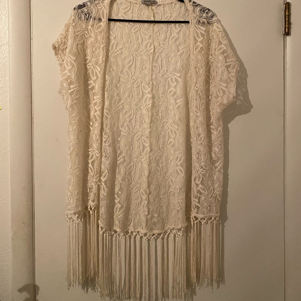 Cream lace vest